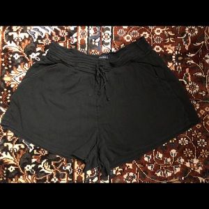 abercrombie and fitch high rise linen shorts